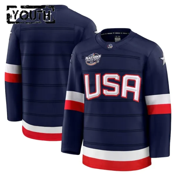 Fanatics USA 4 Nations Face Off Lasten Pelipaita 2025 Premium Navy ( Omalla Nimellä ) Fanatics USA 4 Nations Face Off Lasten Pelipaita 2025 Premium Navy ( Omalla Nimellä )