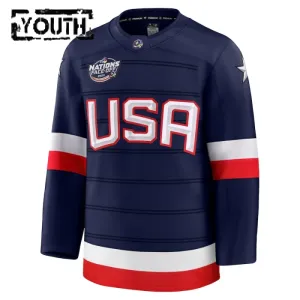 Fanatics USA 4 Nations Face Off Lasten Pelipaita 2025 Premium Navy ( Omalla Nimellä )