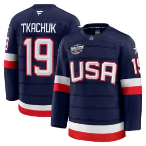 Fanatics USA 4 Nations Face Off Matthew Tkachuk Pelipaita 2025 Premium Navy